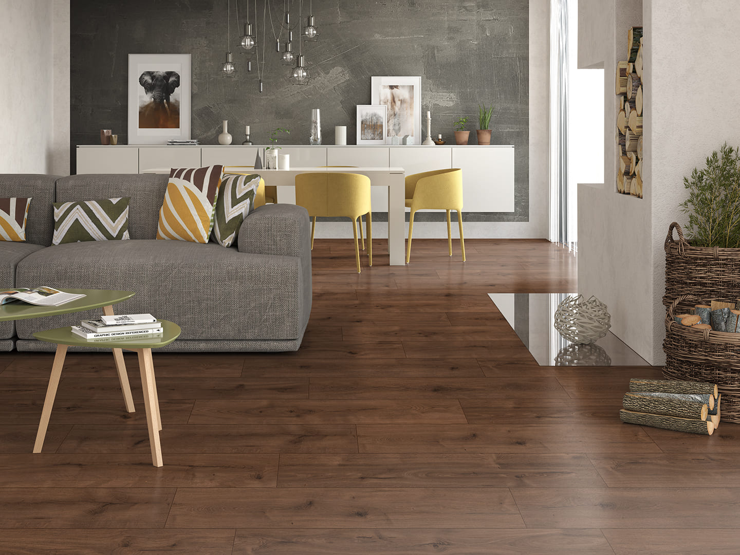 Natural Matt Laquered Darkbrown Oak Laminat Parke